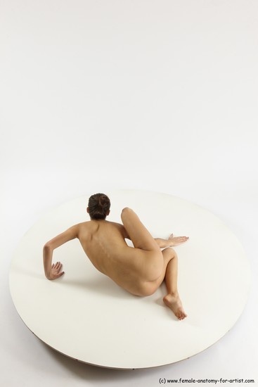 Nude Woman White Sitting poses - ALL Slim long brown Sitting poses - simple Multi angle poses Pinup