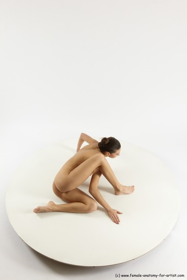 Nude Woman White Sitting poses - ALL Slim long brown Sitting poses - simple Multi angle poses Pinup