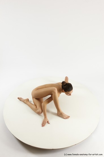 Nude Woman White Sitting poses - ALL Slim long brown Sitting poses - simple Multi angle poses Pinup