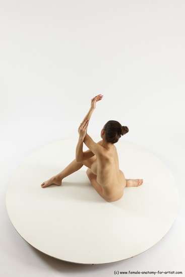 Nude Woman White Sitting poses - ALL Slim long brown Sitting poses - simple Multi angle poses Pinup