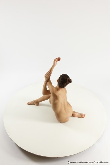 Nude Woman White Sitting poses - ALL Slim long brown Sitting poses - simple Multi angle poses Pinup