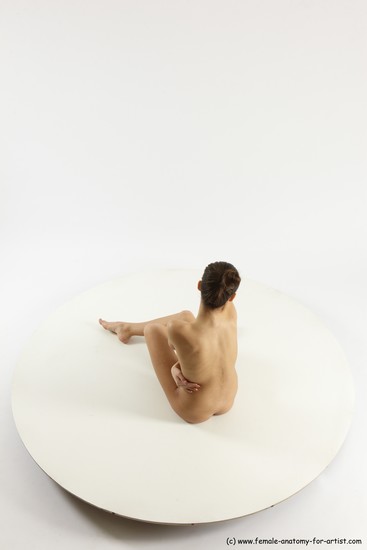 Nude Woman White Sitting poses - ALL Slim long brown Sitting poses - simple Multi angle poses Pinup