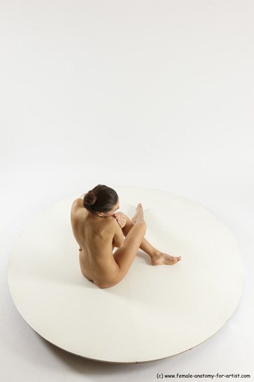 Nude Woman White Sitting poses - ALL Slim long brown Sitting poses - simple Multi angle poses Pinup