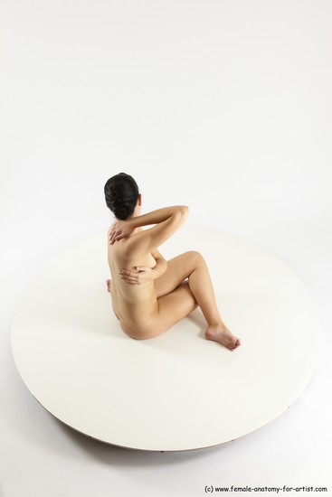 Nude Woman White Sitting poses - ALL Slim long brown Sitting poses - simple Multi angle poses Pinup