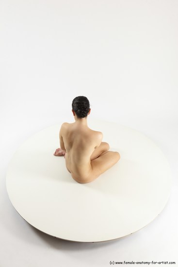 Nude Woman White Sitting poses - ALL Slim long brown Sitting poses - simple Multi angle poses Pinup