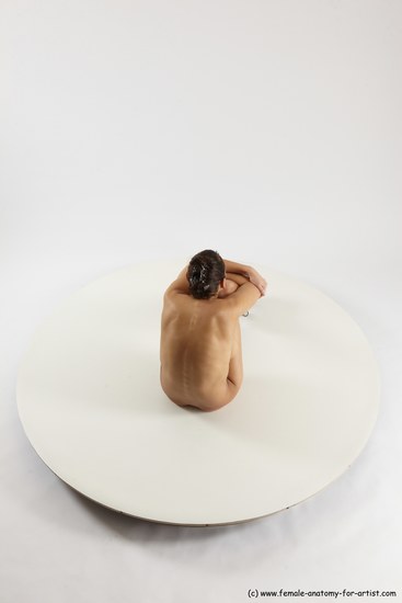 Nude Woman White Sitting poses - ALL Slim long brown Sitting poses - simple Multi angle poses Pinup