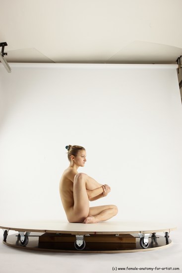 Nude Woman White Sitting poses - ALL Athletic long blond Sitting poses - simple Multi angle poses Pinup