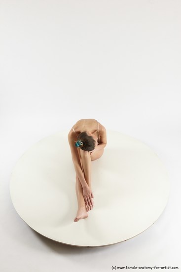 Underwear Woman White Sitting poses - ALL Athletic long brown Sitting poses - simple Multi angle poses Academic