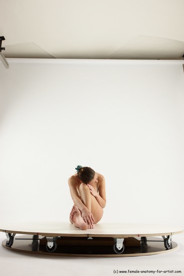 Underwear Woman White Sitting poses - ALL Athletic long brown Sitting poses - simple Multi angle poses Academic