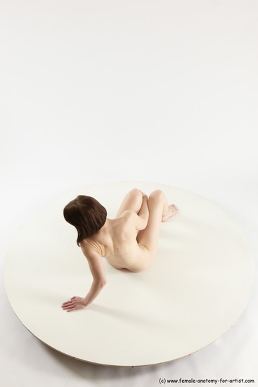 Nude Woman White Sitting poses - ALL Slim medium brown Sitting poses - on knees Multi angle poses Pinup