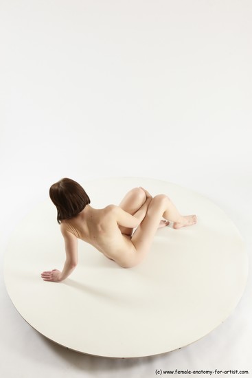 Nude Woman White Sitting poses - ALL Slim medium brown Sitting poses - on knees Multi angle poses Pinup