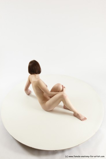 Nude Woman White Sitting poses - ALL Slim medium brown Sitting poses - on knees Multi angle poses Pinup