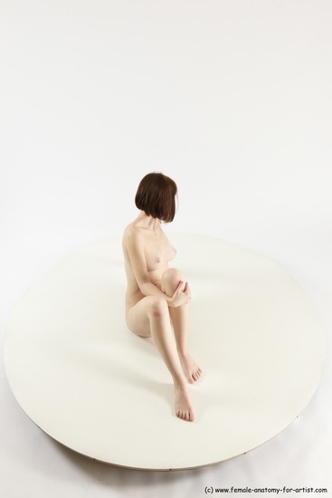 Nude Woman White Sitting poses - ALL Slim medium brown Sitting poses - on knees Multi angle poses Pinup