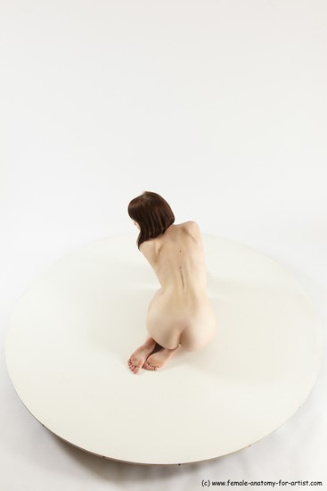 Nude Woman White Sitting poses - ALL Slim medium brown Sitting poses - on knees Multi angle poses Pinup