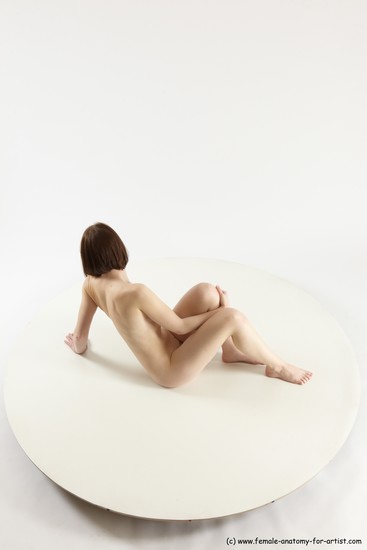 Nude Woman White Sitting poses - ALL Slim medium brown Sitting poses - on knees Multi angle poses Pinup