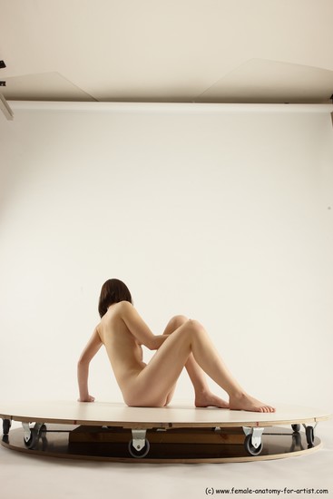 Nude Woman White Sitting poses - ALL Slim medium brown Sitting poses - on knees Multi angle poses Pinup