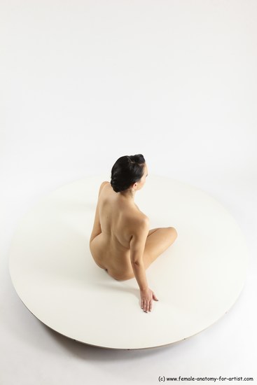 Nude Woman White Sitting poses - ALL Slim long brown Sitting poses - simple Multi angle poses Pinup