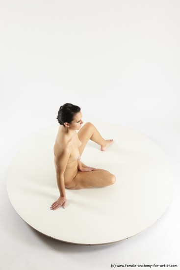 Nude Woman White Sitting poses - ALL Slim long brown Sitting poses - simple Multi angle poses Pinup