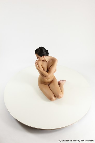 Nude Woman White Sitting poses - ALL Slim long brown Sitting poses - simple Multi angle poses Pinup