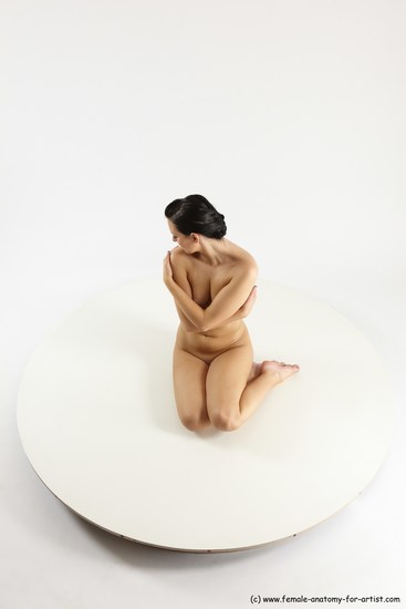 Nude Woman White Sitting poses - ALL Slim long brown Sitting poses - simple Multi angle poses Pinup