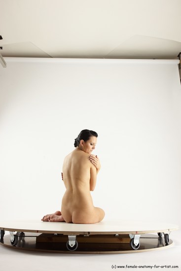 Nude Woman White Sitting poses - ALL Slim long brown Sitting poses - simple Multi angle poses Pinup