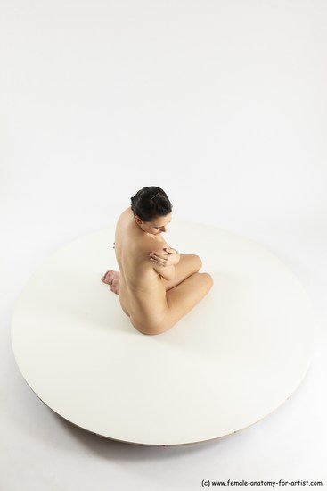 Nude Woman White Sitting poses - ALL Slim long brown Sitting poses - simple Multi angle poses Pinup