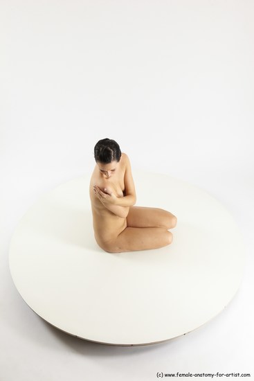 Nude Woman White Sitting poses - ALL Slim long brown Sitting poses - simple Multi angle poses Pinup