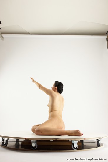 Nude Woman White Sitting poses - ALL Slim long brown Sitting poses - simple Multi angle poses Pinup