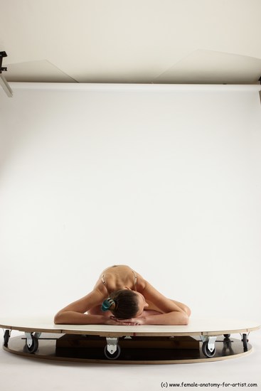 Underwear Woman White Sitting poses - ALL Athletic long brown Sitting poses - simple Multi angle poses Academic