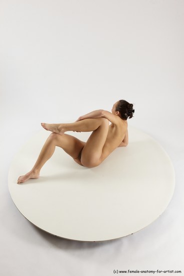 Nude Woman White Sitting poses - ALL Slim long brown Sitting poses - simple Multi angle poses Pinup