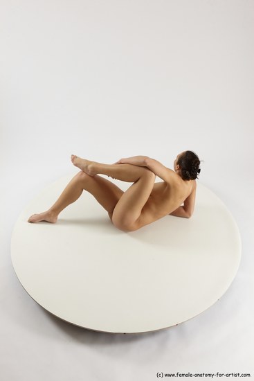 Nude Woman White Sitting poses - ALL Slim long brown Sitting poses - simple Multi angle poses Pinup