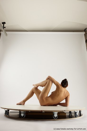 Nude Woman White Sitting poses - ALL Slim long brown Sitting poses - simple Multi angle poses Pinup