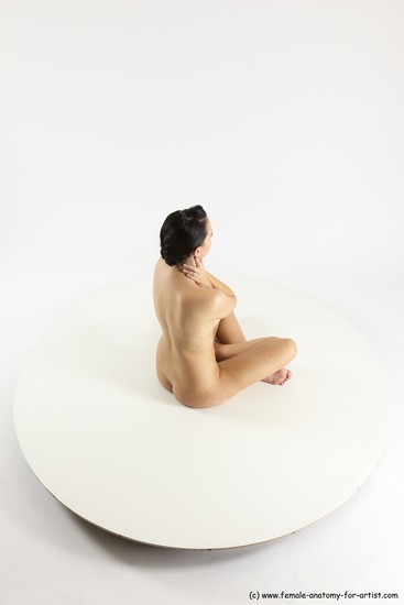 Nude Woman White Sitting poses - ALL Slim long brown Sitting poses - simple Multi angle poses Pinup