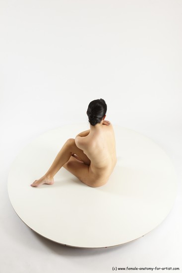 Nude Woman White Sitting poses - ALL Slim long brown Sitting poses - simple Multi angle poses Pinup