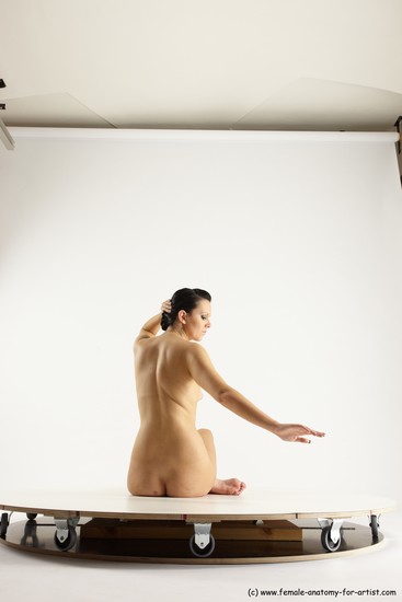 Nude Woman White Sitting poses - ALL Slim long brown Sitting poses - simple Multi angle poses Pinup