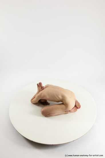 Nude White Sitting poses - ALL Underweight medium brown Sitting poses - on knees Multi angle poses