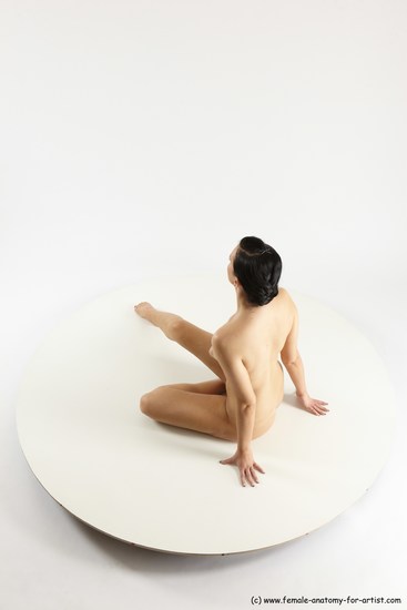 Nude Woman White Sitting poses - ALL Slim long brown Sitting poses - simple Multi angle poses Pinup