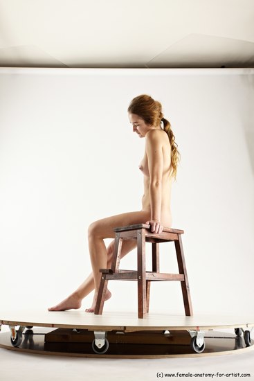 Nude Woman White Sitting poses - ALL Slim long blond Sitting poses - simple Multi angle poses Pinup