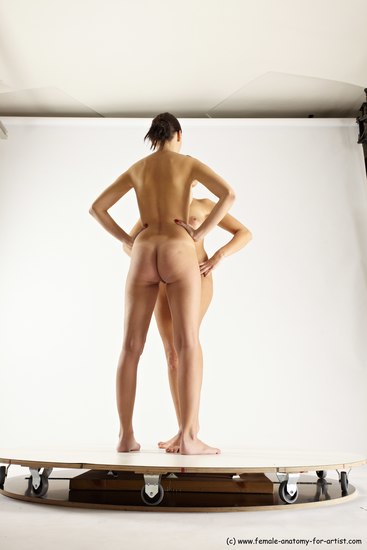 Nude Woman - Woman White Standing poses - ALL Slim long brown Standing poses - simple Multi angle poses Pinup