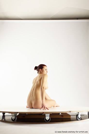 Nude Woman White Sitting poses - ALL Slim long colored Sitting poses - simple Multi angle poses Pinup