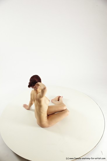 Nude Woman White Sitting poses - ALL Slim long colored Sitting poses - simple Multi angle poses Pinup