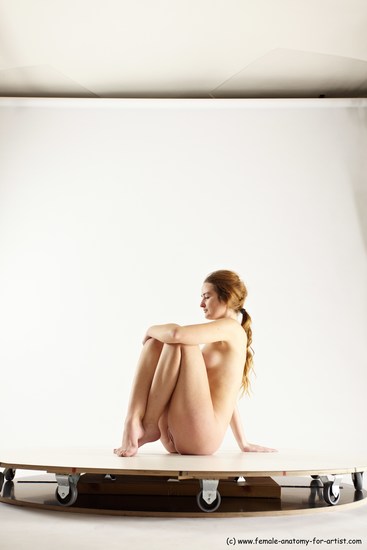 Nude Woman White Sitting poses - ALL Slim long blond Sitting poses - simple Multi angle poses Pinup