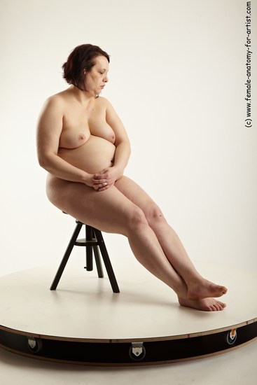 Nude Woman White Sitting poses - ALL Pregnant short brown Sitting poses - simple Pinup