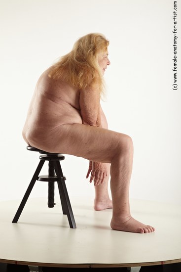 and more Nude Woman White Sitting poses - ALL Overweight long blond Sitting poses - simple Pinup