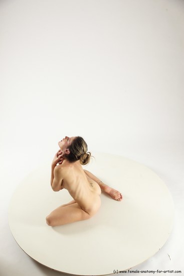 Nude Woman White Sitting poses - ALL Slim long blond Sitting poses - simple Multi angle poses Pinup