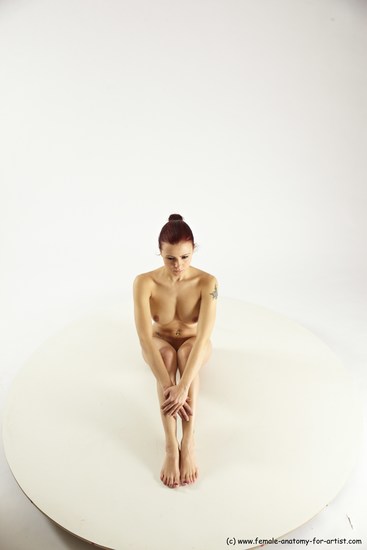 Nude Woman White Sitting poses - ALL Slim long colored Sitting poses - simple Multi angle poses Pinup