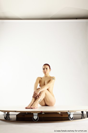 Nude Woman White Sitting poses - ALL Slim long colored Sitting poses - simple Multi angle poses Pinup