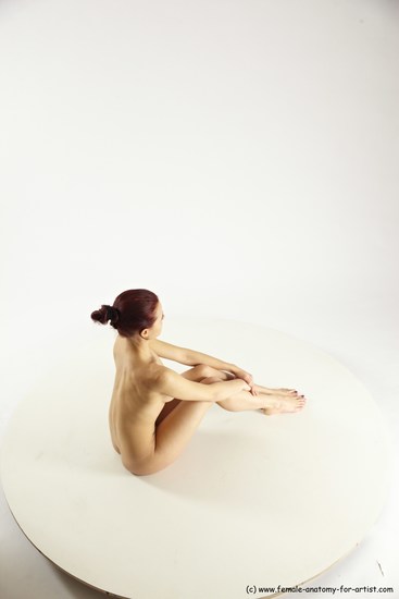 Nude Woman White Sitting poses - ALL Slim long colored Sitting poses - simple Multi angle poses Pinup