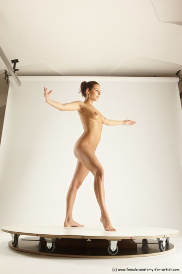 Nude Woman White Standing poses - ALL Slim long brown Standing poses - simple Multi angle poses Pinup