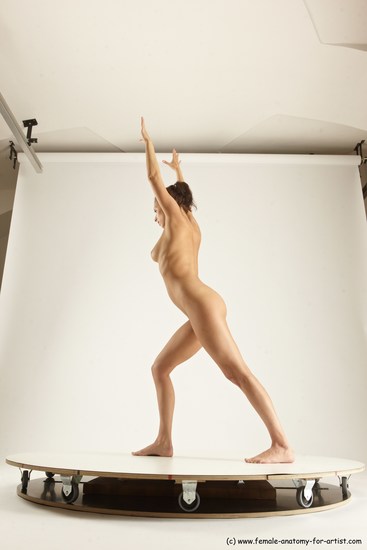 Nude Woman White Standing poses - ALL Slim long brown Standing poses - simple Multi angle poses Pinup